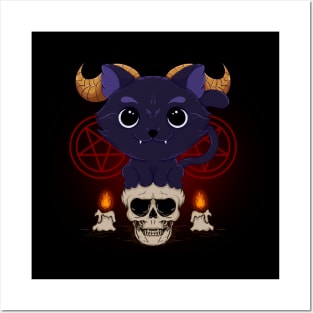 Black Meowgic -  Funny Cute Spooky Cat TShirt Posters and Art